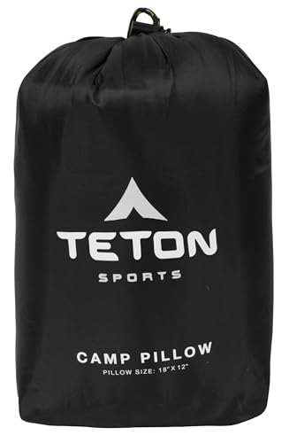 TETON Sports Camp Pillow; Great for Travel, Camping and Backpacking; Washable, Black - color: Black