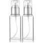 VitalUp 1.7 Oz 50ml Refillable Luxury Clear Glass Lotion Travel Pump Bottle with Silver Cap for Cosmetics, Lotion, Body Cream, Sanitizers, Cream, Foundation (Pack of 2) - size: 50 ml (2 Pack)