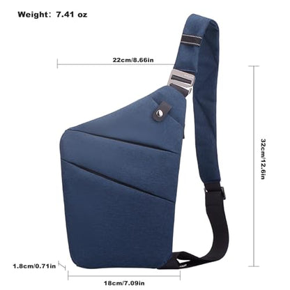 Anti Theft Travel Bag, One Shoulder Large Capacity Cross-body Bag Chest Fashion Lightweight Sling Bags for Travel Sports - color: Blue, style: Right Shoulder