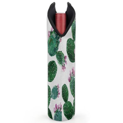 2 Bottle Wine Carrier Tote Bag Cute Cactus Insulated Neoprene Portable Bottle Holder Great Gift for Wine Lover, Great for Picnics Travel BYOB, Outdoor Entertaining