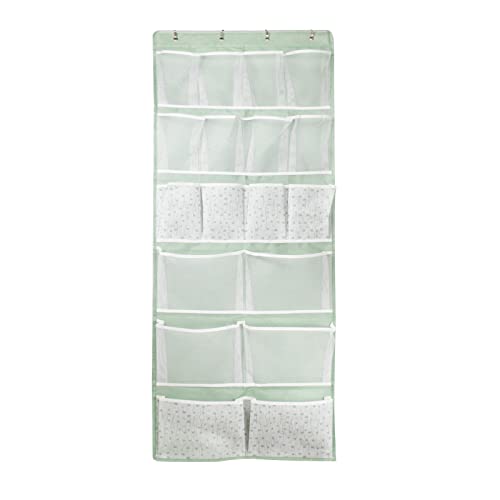 18 Pockets Over the Door Organizer with 4 Kind Pockets,Behind Door Shoes Rack,Back of Closet Storage Organization for Socks,Hat,Underwear,Luggage Packing,Hanging Holder Shelf in Home Dorm,Travel,Green - style: Large-Green: Pack of 1