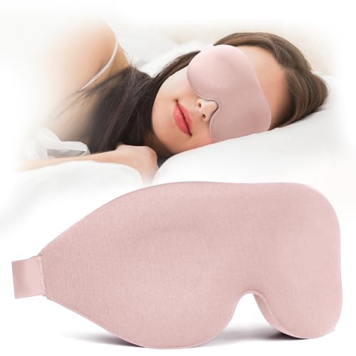 NEWVANGA Sleep Mask for Back and Side Sleeper, Block Out Light, Luxury Sleeping Eye Mask of 3D Night Blindfold, Zero Pressure Breathable Travel Eye Cover Pink - color: Luxury Pink