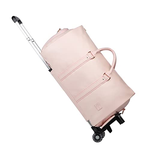 seyfocnia Rolling Garment Bag,Rolling Duffle Bag with Wheels Rolling Garment Bags for Travel with Shoe Pouch Carry On Bag Weekender Bags Garment Duffel Bag for Women-Pink - color: Pink