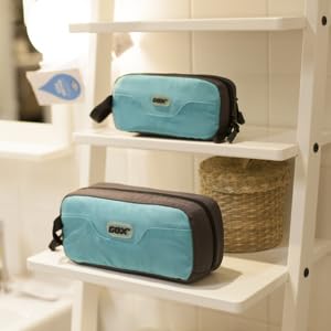 GOX Travel Toiletry Bag Dopp Kit Case for Men Multifunction Packing Organizer Pouch - color: Grey/Sky blue