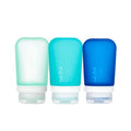 humangear GoToob+ Bottles - Silicone Leak-Proof Travel Tubes for Toiletries, Camping & TSA Carry-On (3-Pack), Medium (2.5 fl oz; 74ml), Mint/Aqua/Teal - color: Mint/Aqua/Teal, size: 2.5 Ounces