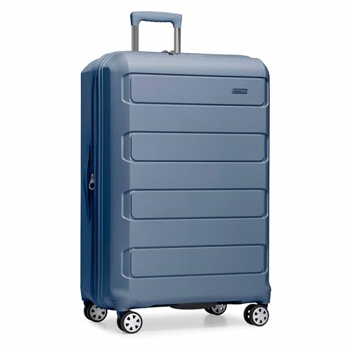 Traveler's Choice Pagosa Hardshell Expandable Luggage with Spinner Wheels, Slate Blue, 30-Inch Large - color: Slate Blue, size: 30-Inch Large