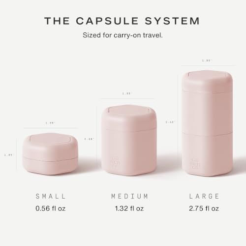 Cadence Capsules - Full Skincare Set, Petal - Six Containers with Magnetic Lids - 100% Leak Proof & TSA Approved for Travel and Carry On, 2 Small (0.56oz), 4 Medium (1.32oz) & Extender (1.43oz) - color: Petal, size: Full Set