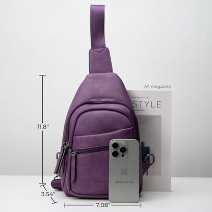 Alldaily Large Sling Bag for Women Crossbody Purse Leather Fashionable Trendy Chest Bag for Travel, Fanny Pack (Purple) - color: Purple