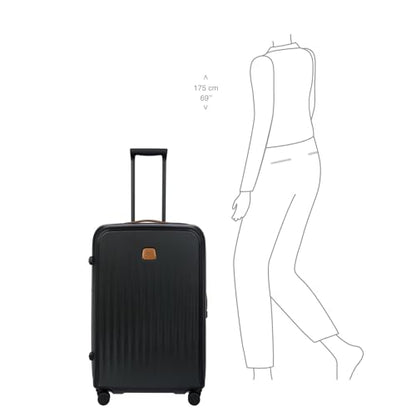 Bric's Taormina Ultra-Light Checked Luggage – Expandable Hard Shell Suitcase with TSA Lock, Anti-Tamper Zippers & 360 Spinner Mobility Wheels - 30 Inch, Black - color: Black, size: Checked-Large