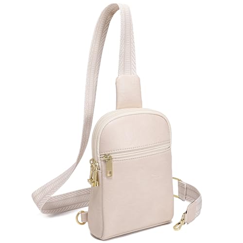 INICAT Anti Theft Crossbody Bags for Women Travel Small Sling Bag Fanny Packs Cross Body Purses Everyday - color: Milky White Antitheft, size: Large