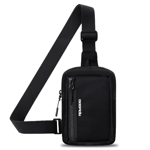 Small Sling Bag for Women Men Chest Bag Water Resistance Mini Crossbody Bag Adjustable Strap Lightweight Shoulder Bag - color: 01-black