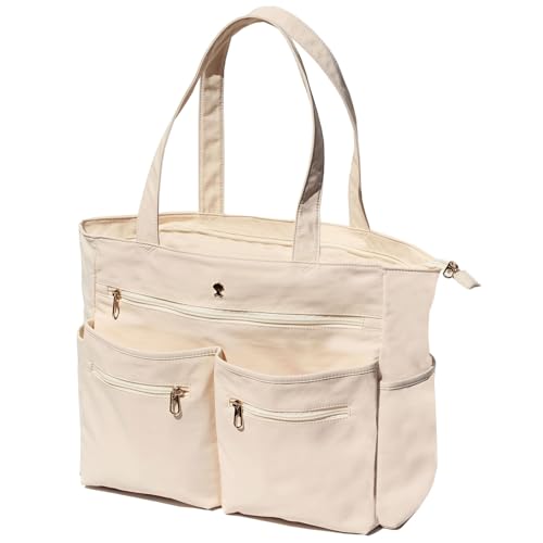Weekender Bag Carry On Bag Overnight Tote Travel Duffle with 13 Pockets for Travel,Work，Gym,Beach,Teacher,Nurse - color: Beige