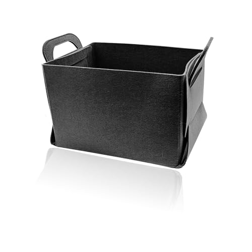Felt Car Trunk Organizer, Foldable Vehicle Storage Box, Large Capacity Multi-Purpose Automotive Interior Accessories for Cars, SUV, Sedan, Truck (Dark Grey) - color: Dark Grey