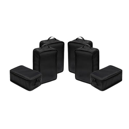Travel Shoe Bags, Foldable Waterproof Shoe Pouches Organizer-Double Layer (6 Black Shoe Bags) - color: Black, size: 6 Packs