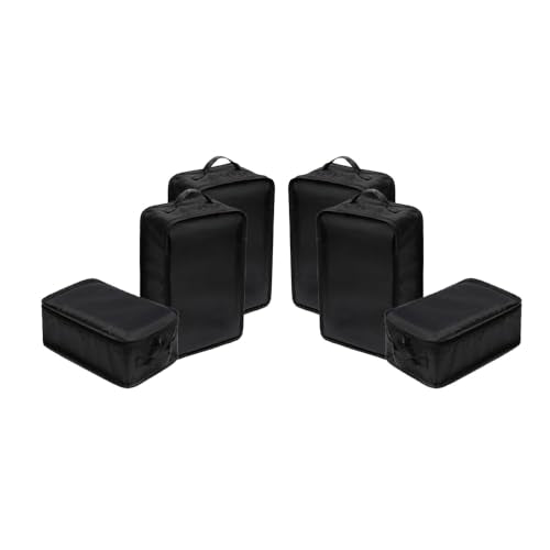 Travel Shoe Bags, Foldable Waterproof Shoe Pouches Organizer-Double Layer (6 Black Shoe Bags) - color: Black, size: 6 Packs