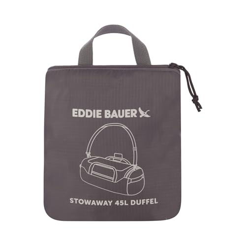 Eddie Bauer Stowaway Packable Duffel Bag | Travel | Foldable | Lightweight | Durable | Ripstop Polyester - color: Dark Smoke