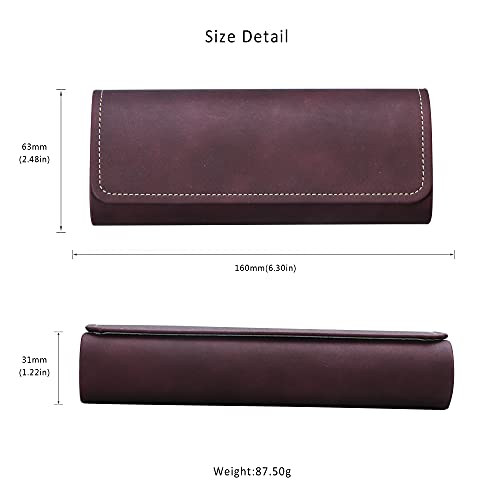 LifeArt Eyeglass Case Hard Shell, Portable Sunglass Case for Women and Men, fashionable PU Leather Eyeglass Case, Lightweight - color: Qhcx(dark Red)