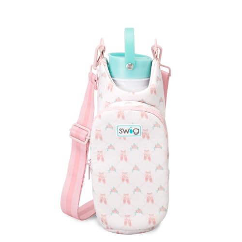 Swig Life Water Bottle Sling Bag, Water Bottle Holder with Adjustable Strap, Carrier Bag with Zippered Phone Pocket, Holds 36oz (On Pointe) - color: On Pointe