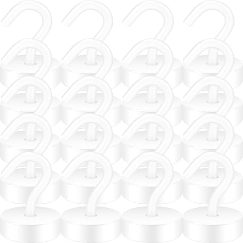 Neosmuk Magnetic Hooks, Cruise Ship Essentials, 40lb+ Heavy Duty Magnetic Hooks for Cruise Cabins, Refrigerator, Grill, Hanging, and Travel | Extra Strong Must-Haves Magnet Hook,White,Pack of 20 - color: White, size: 40lb