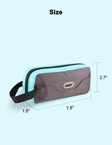 GOX Travel Toiletry Bag Dopp Kit Case for Men Multifunction Packing Organizer Pouch - color: Grey/Sky blue