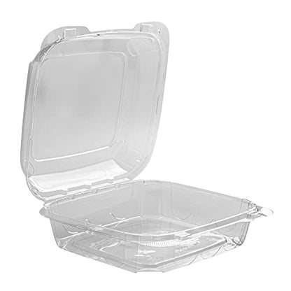 Restaurantware Thermo Tek 33.8 Ounce Clamshell Containers 100 Anti-Fog To Go Food Containers - Freezable Square Clear Plastic Food Packaging Containers Disposable - size: 39 oz
