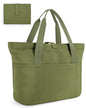 BAGSMART Tote Bag for Women, Foldable Tote Bag With Zipper Travel Shoulder Bag Handbag for Work - color: Military Green