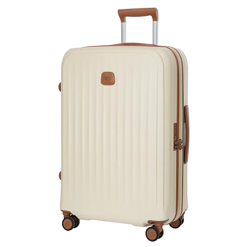 Bric's Taormina Ultra-Light Checked Luggage – Expandable Hard Shell Suitcase with TSA Lock, Anti-Tamper Zippers & 360 Spinner Mobility Wheels - 27 Inch, Cream - color: Cream, size: Checked-Medium