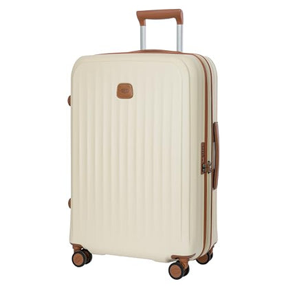 Bric's Taormina Ultra-Light Checked Luggage – Expandable Hard Shell Suitcase with TSA Lock, Anti-Tamper Zippers & 360 Spinner Mobility Wheels - 27 Inch, Cream - color: Cream, size: Checked-Medium