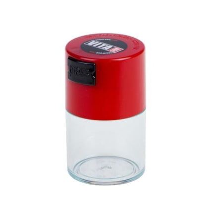 Vitavac - 5g to 20 grams Airtight Multi-Use Vacuum Seal Portable Storage Container for Dry Goods, Food, and Herbs - Red Clear - color: Red