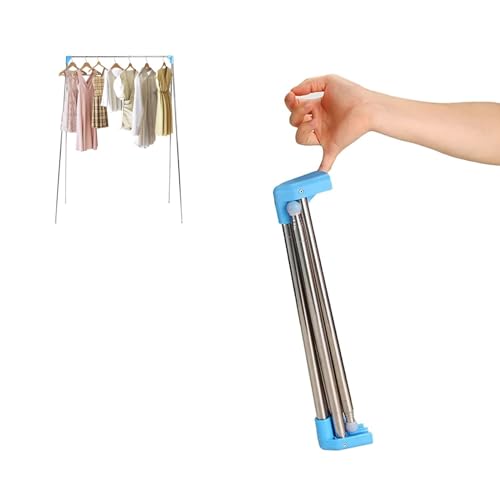 Ligtchser Portable Travel Garment Rack,Folding Clothes Rack for Dance,Travel,Camping, Drying,RV, Indoor,Outdoor. A Collapsible Mini Clothing Rack. - color: Blue