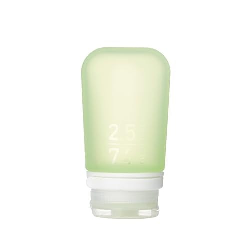 humangear GoToob+ (Medium) | Refillable Silicone Travel Bottle | Locking Lid | Food-Safe Material | Green, Medium (2.5 fl.oz.; 74ml) - color: Green, size: 2.5 Ounces