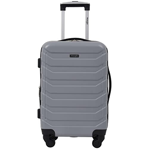 Wrangler 4 Piece Miami Luggage and Packing Cubes Set, Sharkskin - color: Shark, size: 4 Piece Set