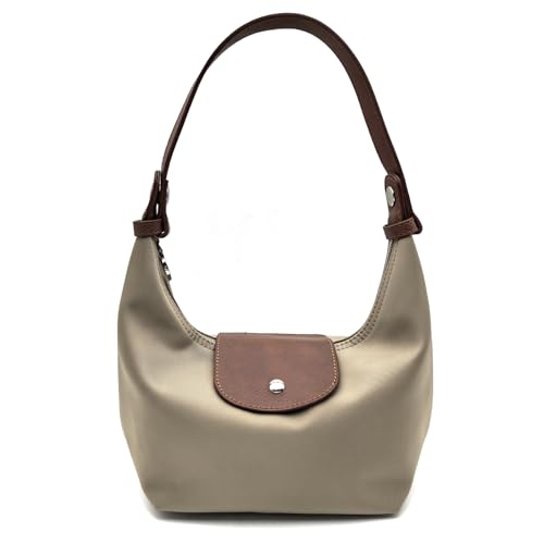 Convertible Women Underarm Bag Shoulder Purses with 2 Straps, Handbag Zipper Closure Minimalist Dumpling Design - color: Khaki, size: Small