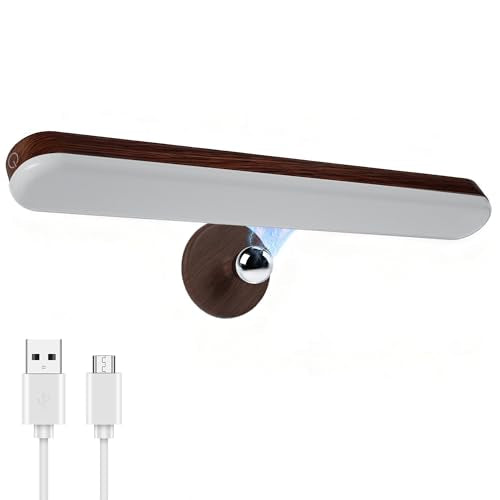 Benreom Vanity Light for Mirror with 4000mAh Rechargeable Battery, Touch Control Dimmable Makeup Light with 3 Color Modes, Magnetic 360° Adjustable LED Bathroom Mirror Light, Dark Wood - color: Dark Wood, size: 1 Pack