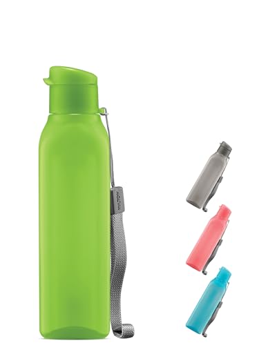 MILTON Travel Water Bottle – 1Pcs Reusable Sports Bottle with Easy Open Close Lid and Leakproof Neck – Food Grade Plastic Water Bottles for Adults and Kids, School, Gym - color: Green