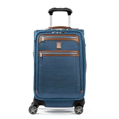 Travelpro Platinum Elite Softside Expandable Carry on Luggage, 8 Wheel Spinner Suitcase, USB Port, Suiter, Men and Women, Coastal Blue, Carry On 21-Inch - color: Coastal Blue, size: Carry-On 21-Inch