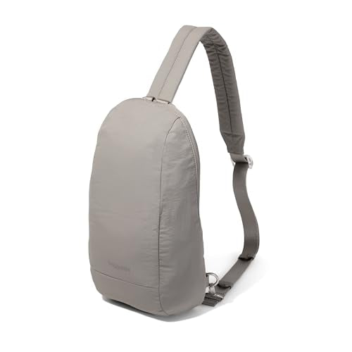 Baggallini Swift Sling - Lightweight 7.25"x 12.5" Crossbody Sling Backpack with Convertible - color: B-lite Silver Sand