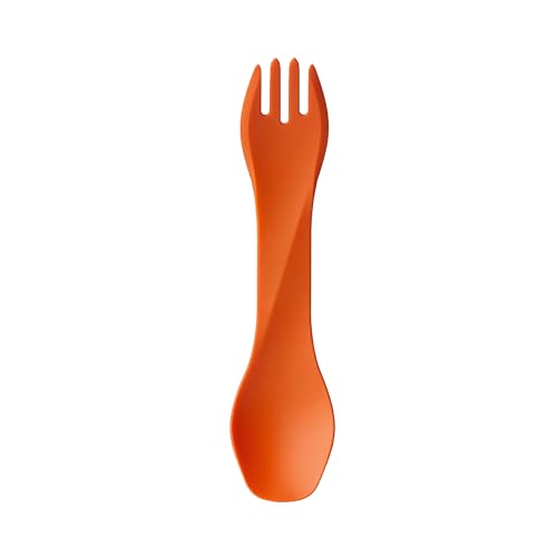 humangear GoBites Uno | Travel & Camping Utensils | Portable & Convertible Dining Ware | Multi-Functional Spork, Orange - color: Orange