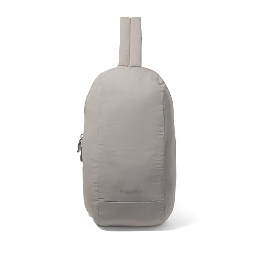 Baggallini Swift Sling - Lightweight 7.25"x 12.5" Crossbody Sling Backpack with Convertible - color: B-lite Silver Sand