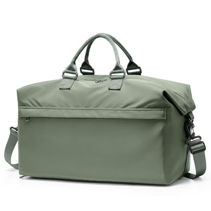 Travel Duffel Bag,Carry-On Overnight Weekender Bags for Women,Personal Item Travel Bag with Shoes Compartment,Sports Gym Bag - color: Green