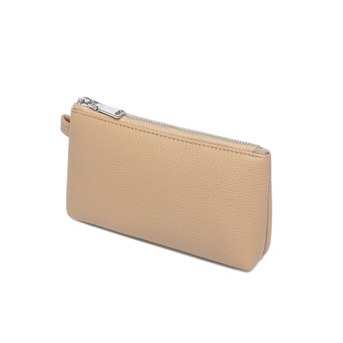 30 Color PU Faux Leather Travel Toiletry Bag for Women, Mini Cosmetic Pouch Organizer with 2 Dividers, Easy Clean Makeup Bag for Purse, Gift Idea (PU Faux Leather/Sandy) - color: PU/Sandy