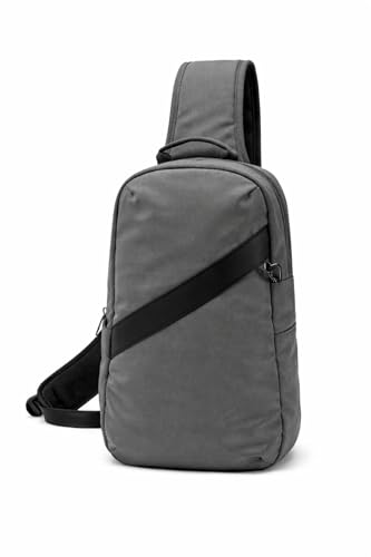 Anti-Theft Classic Crossbody Sling Bag, RFID-Blocking, Slash-Resistant with Locking Zippers for Travel & Everyday City Use - color: Grey
