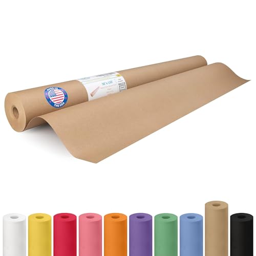 Brown Paper Roll 36" x 1800" (150 feet) - USA-Made Wrapping Kraft Paper 50lb Thickness for Packing, Moving, Shipping, Crafts, Arts, Birthday Party - 100% Recycled Gift Wrap Material by IDL Packaging - color: Brown, size: 36"x150' (#50 thick)