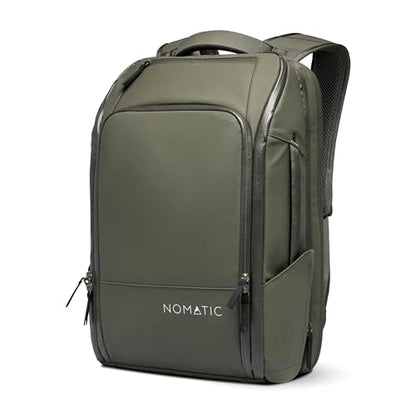 NOMATIC 14L Travel Pack - Mens Travel Backpack - Expandable to 21L - Water Resistant Daypack - TSA-Ready - Lightweight Business Traveling Backpack for Men - 15" Laptop Compartment - color: Olive, size: 14L