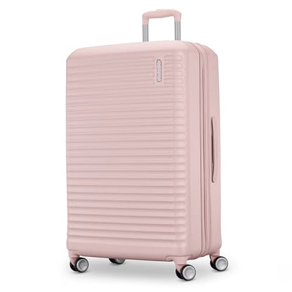 American Tourister Stratum 3.0 Large 28-Inch Spinner, Airline Approved, Durable Hardside Luggage, Expands 1.5", RightHeight™ Adjustable Handle, Pink Blush - color: Pink Blush, size: Large - Checked