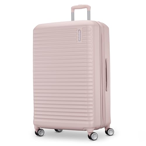 American Tourister Stratum 3.0 Large 28-Inch Spinner, Airline Approved, Durable Hardside Luggage, Expands 1.5", RightHeight™ Adjustable Handle, Pink Blush - color: Pink Blush, size: Large - Checked
