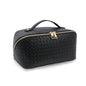 Travel Makeup Bag – Large Cosmetic Organizer with Waterproof PU Leather, Smooth Double Zipper & Tear-Resistant Lining, Toiletry Pouch for Women (Black) - color: 03-Black