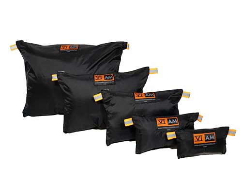 VIAM Outdoors B3's Big Belt Bag Tool Bag Zipper Pouch, Premium Utility Multipurpose Storage Organizer Tool Pouches for Hunting, Camping, Backpacking, Travel - 5pc Black - color: Black B3