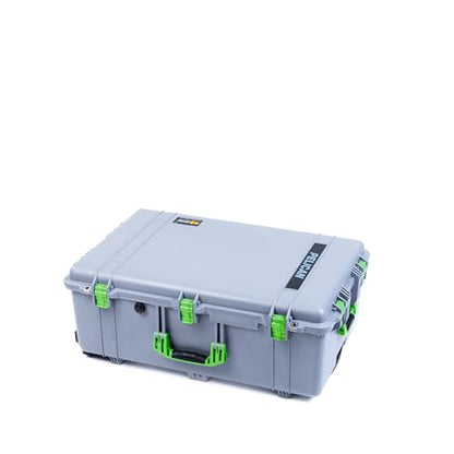 Silver Pelican 1650 Large Case - Comes with Pick & Pluck Foam - Lime Green Handles & Latches. - color: Lime Green Handles & Latches