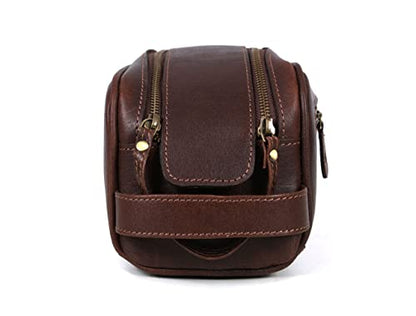 Leather Toiletry Travel Pouch Leather Waterproof Dopp Kit By Aaron Leather Goods - color: Honey Brown